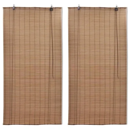 Bamboo roller blind 2 units brown 150x220 cm by vidaXL, Blinds and blinds - Ref: Foro24-3057521, Price: 80,36 €, Discount: %