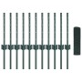 Reja con postes Verde 0.4 x 25 m Acero