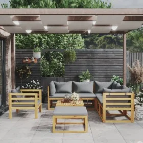 Garden furniture 8 pcs cushions solid acacia wood by vidaXL, Garden sets - Ref: Foro24-3057614, Price: 907,27 €, Discount: %