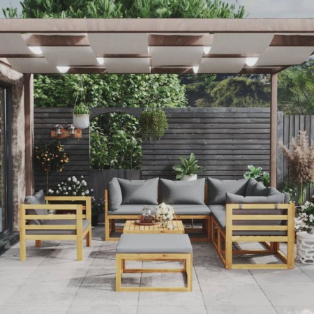 Garden furniture 8 pcs cushions solid acacia wood by vidaXL, Garden sets - Ref: Foro24-3057614, Price: 842,92 €, Discount: %