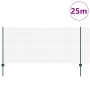 Reja con postes Verde 1 x 25 m Acero