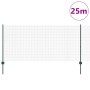 Reja con postes Verde 1 x 25 m Acero