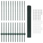 Reja con postes Verde 1 x 25 m Acero