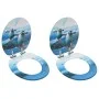Toilet seat cover soft close 2 pcs MDF penguin design by vidaXL, Toilet and bidet seats - Ref: Foro24-3056415, Price: 96,36 €...