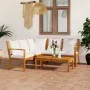 Gartenmöbel 4 Stück cremefarbene Kissen aus massivem Akazienholz von vidaXL, Gartensets - Ref: Foro24-3057769, Preis: 520,14 ...