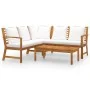 Garden furniture 4 pcs cream cushions solid acacia wood by vidaXL, Garden sets - Ref: Foro24-3057769, Price: 529,88 €, Discou...
