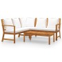 Gartenmöbel 4 Stück cremefarbene Kissen aus massivem Akazienholz von vidaXL, Gartensets - Ref: Foro24-3057769, Preis: 528,92 ...