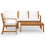 Garden furniture 4 pcs cream cushions solid acacia wood by vidaXL, Garden sets - Ref: Foro24-3057769, Price: 528,92 €, Discou...