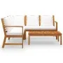Garden furniture 4 pcs cream cushions solid acacia wood by vidaXL, Garden sets - Ref: Foro24-3057769, Price: 529,88 €, Discou...