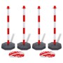 Set mit 4 Kunststoff-Kettenabsperrpfosten à 10 m von vidaXL, Sicherheitszeichen - Ref: Foro24-3057525, Preis: 76,57 €, Rabatt: %