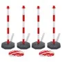Set of 4 plastic chain barrier posts 10 m each by vidaXL, Safety signs - Ref: Foro24-3057525, Price: 70,42 €, Discount: %