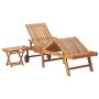 Liege mit Tisch und Kissen aus massivem Teakholz von vidaXL, Liegen - Ref: Foro24-3063022, Preis: 299,06 €, Rabatt: %