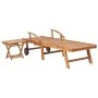 Lounger with solid teak wood table and cushion by vidaXL, Loungers - Ref: Foro24-3063022, Price: 306,47 €, Discount: %