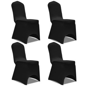 Funda para silla elástica 4 unidades negra