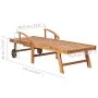 Lounger with solid teak wood table and cushion by vidaXL, Loungers - Ref: Foro24-3063022, Price: 306,47 €, Discount: %
