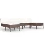 6-piece garden furniture set and brown synthetic rattan cushions by vidaXL, Garden sets - Ref: Foro24-3056985, Price: 336,69 ...