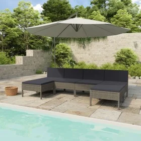 Set mit 6 Gartenmöbeln und Kissen synthetisches Rattangrau von vidaXL, Gartensets - Ref: Foro24-3056988, Preis: 334,79 €, Rab...