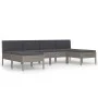 Garden furniture set 6 pieces and gray synthetic rattan cushions by vidaXL, Garden sets - Ref: Foro24-3056988, Price: 334,79 ...