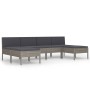 Set mit 6 Gartenmöbeln und Kissen synthetisches Rattangrau von vidaXL, Gartensets - Ref: Foro24-3056988, Preis: 337,53 €, Rab...