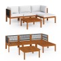 Garden furniture 5 pcs cream cushions solid acacia wood by vidaXL, Garden sets - Ref: Foro24-3057879, Price: 415,31 €, Discou...