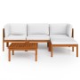 Garden furniture 5 pcs cream cushions solid acacia wood by vidaXL, Garden sets - Ref: Foro24-3057879, Price: 415,31 €, Discou...