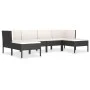 Garden furniture set 6 pieces and black synthetic rattan cushions by vidaXL, Garden sets - Ref: Foro24-3056962, Price: 461,43...