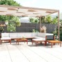Muebles de jardín 12 pzas cojines crema madera maciza acacia