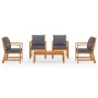 Garden furniture 5 pieces cushions solid acacia wood by vidaXL, Garden sets - Ref: Foro24-3057791, Price: 415,57 €, Discount: %