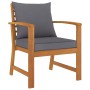 Garden furniture 5 pieces cushions solid acacia wood by vidaXL, Garden sets - Ref: Foro24-3057791, Price: 415,57 €, Discount: %