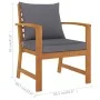 Gartenmöbel 5 Stück Kissen aus massivem Akazienholz von vidaXL, Gartensets - Ref: Foro24-3057791, Preis: 424,93 €, Rabatt: %