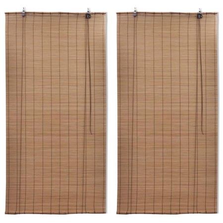Bamboo roller blind 2 units brown 120x220 cm by vidaXL, Blinds and blinds - Ref: Foro24-3057520, Price: 63,62 €, Discount: %