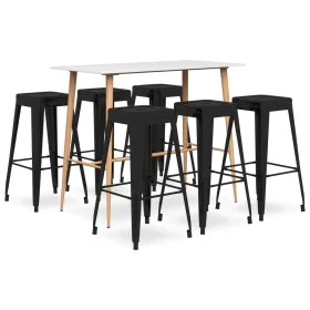 7-teiliges Barmöbelset in Schwarz und Weiß von vidaXL, Möbelsets für Küchen und Esszimmer - Ref: Foro24-3057443, Preis: 655,1...