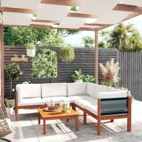 Gartenmöbel 6 Stück cremefarbene Kissen aus massivem Akazienholz von vidaXL, Gartensets - Ref: Foro24-3057888, Preis: 566,34 ...