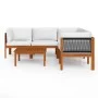 Muebles de jardín 6 pzas cojines crema madera maciza de acacia de vidaXL, Conjuntos de jardín - Ref: Foro24-3057888, Precio: ...