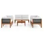 Garden furniture 9 pcs cream cushions solid acacia wood by vidaXL, Garden sets - Ref: Foro24-3057887, Price: 967,53 €, Discou...