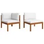 Garden furniture 9 pcs cream cushions solid acacia wood by vidaXL, Garden sets - Ref: Foro24-3057887, Price: 967,53 €, Discou...
