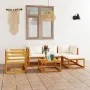 Gartenmöbel 6 Stück cremefarbene Kissen aus massivem Akazienholz von vidaXL, Gartensets - Ref: Foro24-3057635, Preis: 557,12 ...