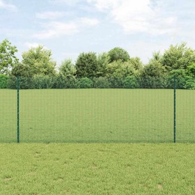 Reja con postes Verde 1 x 50 m Acero