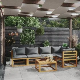Garden furniture 6 pcs cushions solid acacia wood by vidaXL, Garden sets - Ref: Foro24-3057625, Price: 566,39 €, Discount: %