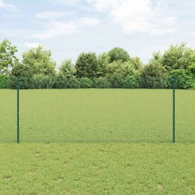 Reja con postes Verde 1 x 50 m Acero