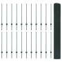 Reja con postes Verde 1 x 50 m Acero