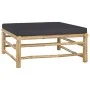 Set de muebles de jardín 5 piezas bambú con cojines gris oscuro de vidaXL, Conjuntos de jardín - Ref: Foro24-3058194, Precio:...