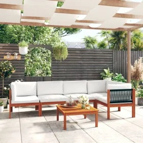 Gartenmöbel 6 Stück cremefarbene Kissen aus massivem Akazienholz von vidaXL, Gartensets - Ref: Foro24-3057901, Preis: 589,72 ...