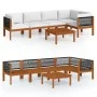 Garden furniture 6 pcs cream cushions solid acacia wood by vidaXL, Garden sets - Ref: Foro24-3057901, Price: 565,58 €, Discou...