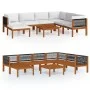 Garden furniture 8 pcs cream cushions solid acacia wood by vidaXL, Garden sets - Ref: Foro24-3057891, Price: 753,45 €, Discou...