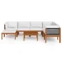 Garden furniture 8 pcs cream cushions solid acacia wood by vidaXL, Garden sets - Ref: Foro24-3057891, Price: 753,45 €, Discou...