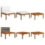 Garden furniture 8 pcs cream cushions solid acacia wood by vidaXL, Garden sets - Ref: Foro24-3057891, Price: 753,45 €, Discou...