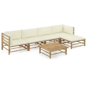 6-teiliges Gartenmöbel-Set aus Bambus und cremeweißen Kissen von vidaXL, Gartensets - Ref: Foro24-3058237, Preis: 626,85 €, R...