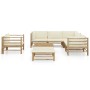 Gartenmöbel-Set 8-teilig aus Bambus und cremeweißen Kissen von vidaXL, Gartensets - Ref: Foro24-3058217, Preis: 998,00 €, Rab...