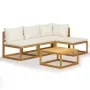 Garden furniture 5 pcs cream cushions solid acacia wood by vidaXL, Garden sets - Ref: Foro24-3057633, Price: 492,20 €, Discou...